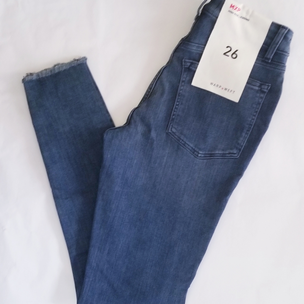 Warp + Weft Milan Hi Rise Legging Denim Jean Size 26 NEW NWT - Picture 2 of 8